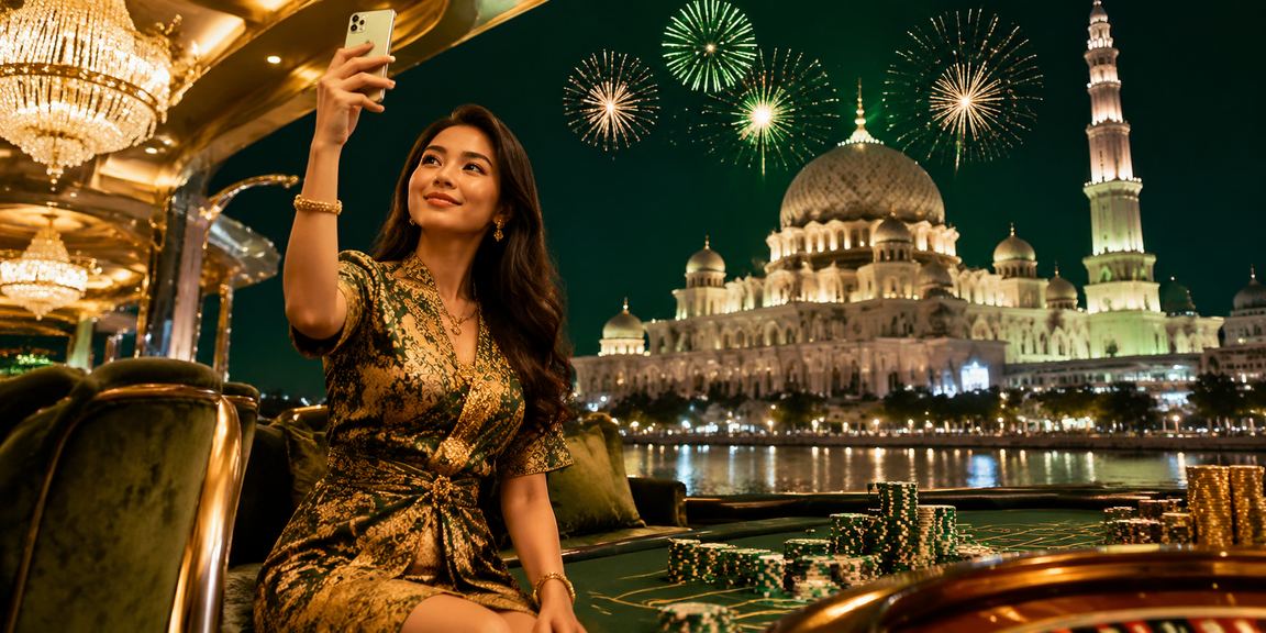 Pengguna Putrajaya menggunakan kasino mudah alih dengan motif batik